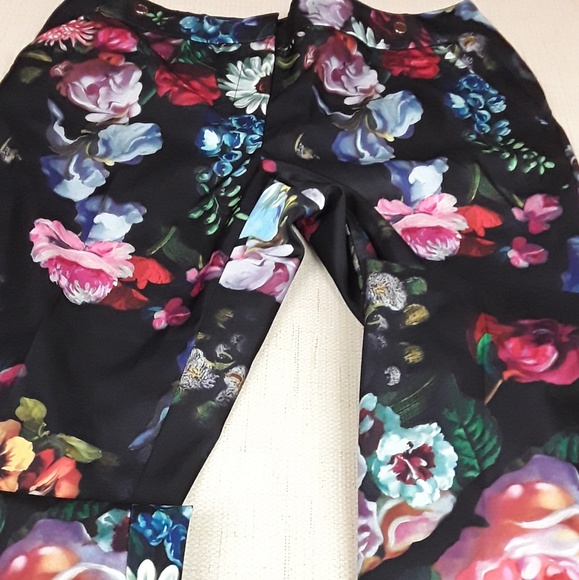 Ted Baker Boho floral oil painting pants NWT Sz 4 - Picture 7 of 8